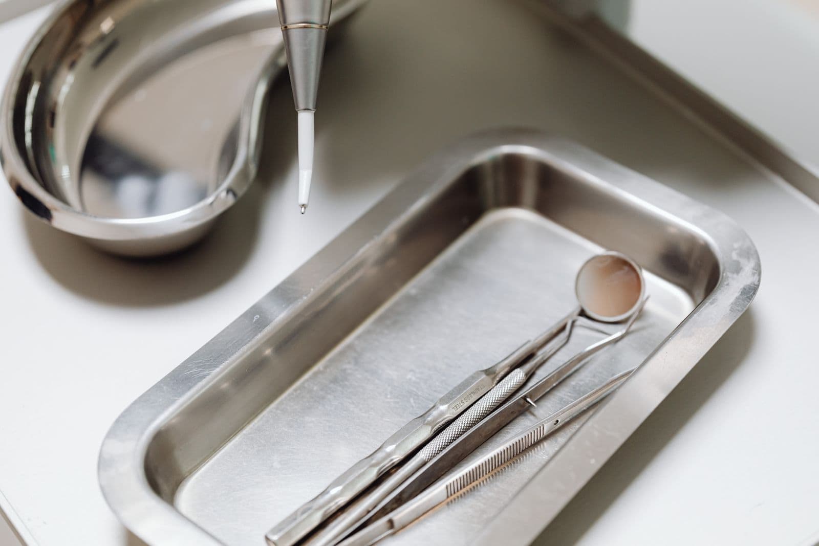 A sterile dental instrument tray